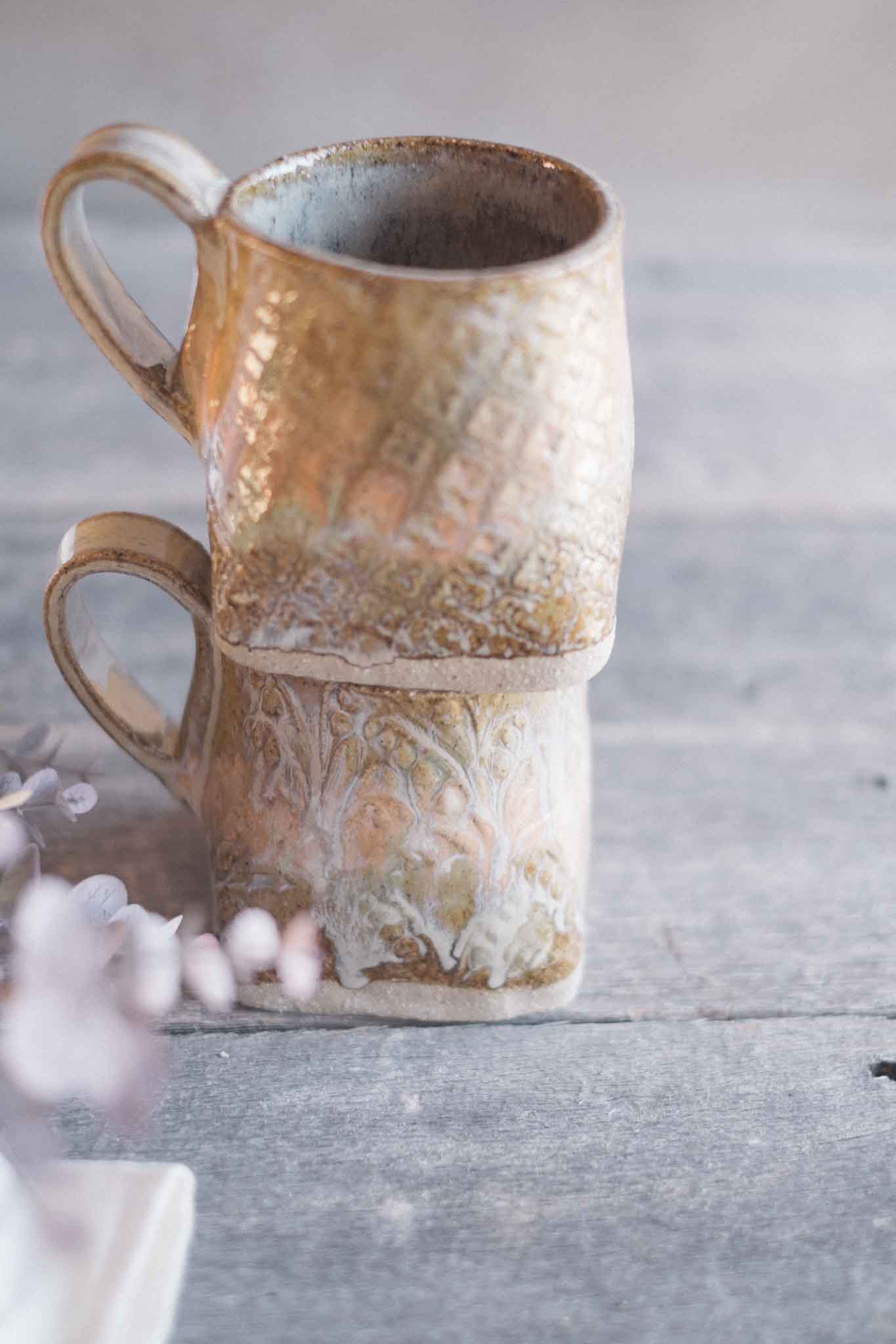 Large Handbuilt Square Mug —  Pattern