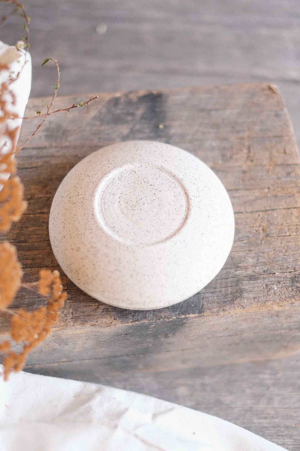 Dipping Bowl – White Speckle with Crackle Glaze