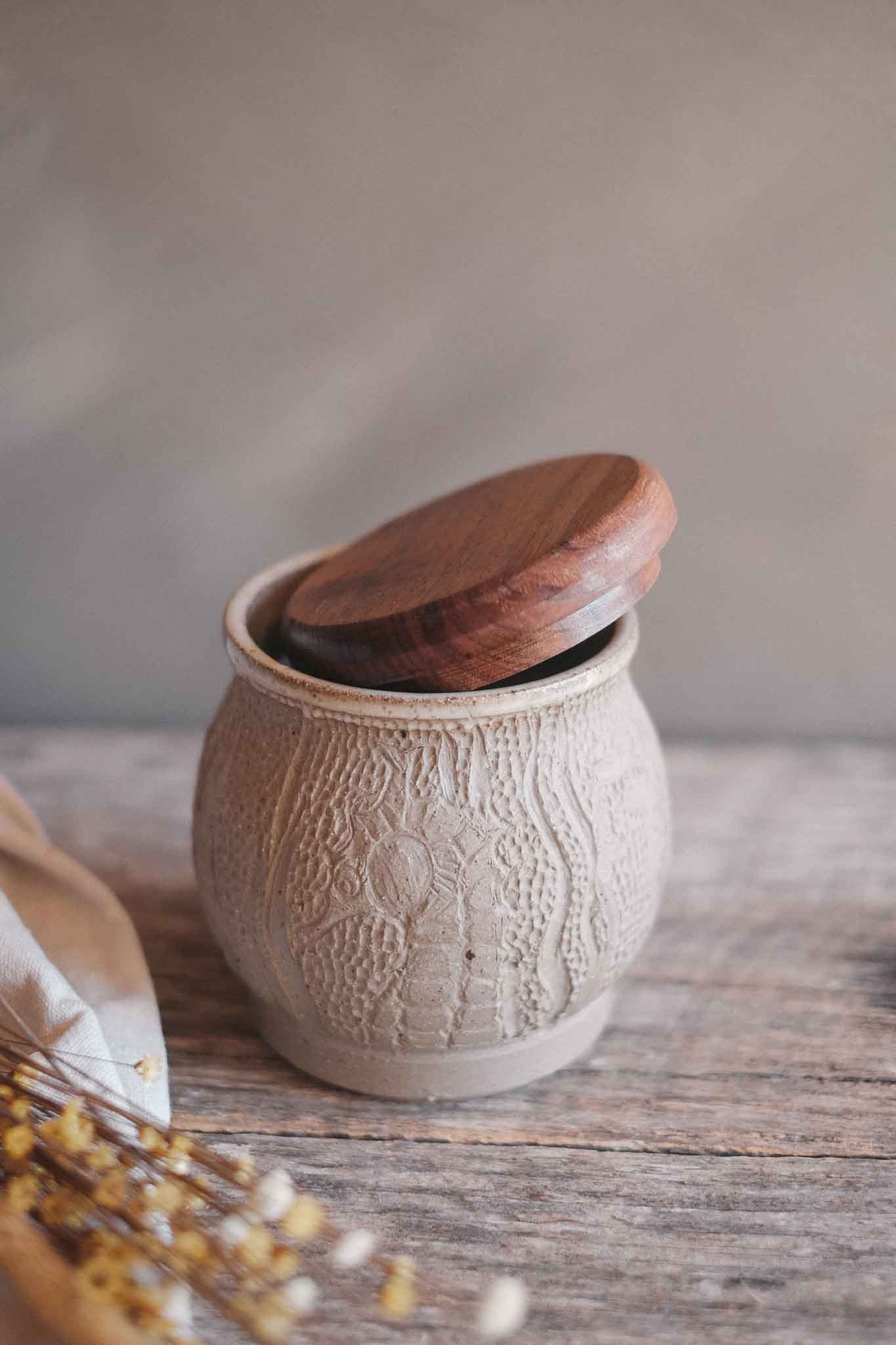 Seahorse Carved Jar with Blackwood Lid — in collaboration with Jane Chapman
