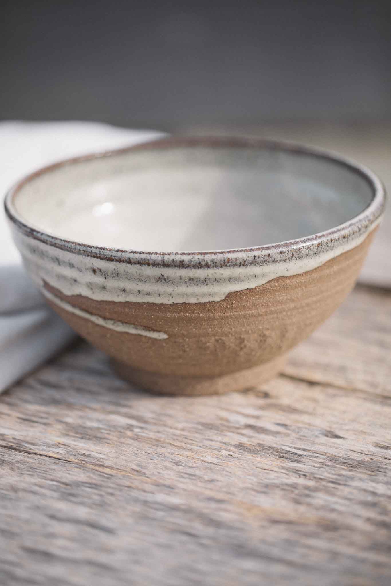 Statement Bowl – Raw Earth with Binalong Bay Glaze
