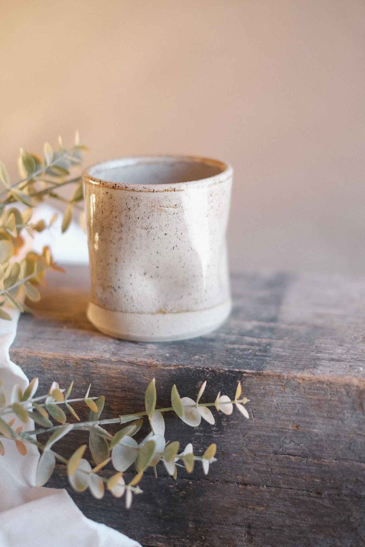 Latte Cup – Dimpled Wabi Sabi – Binalong Glaze – 320–350ml