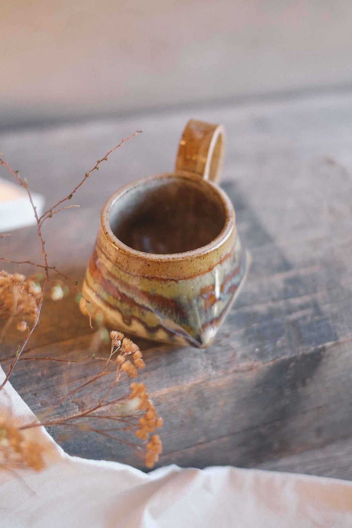 The Folded Mug —  Seaweed Glaze 300ml