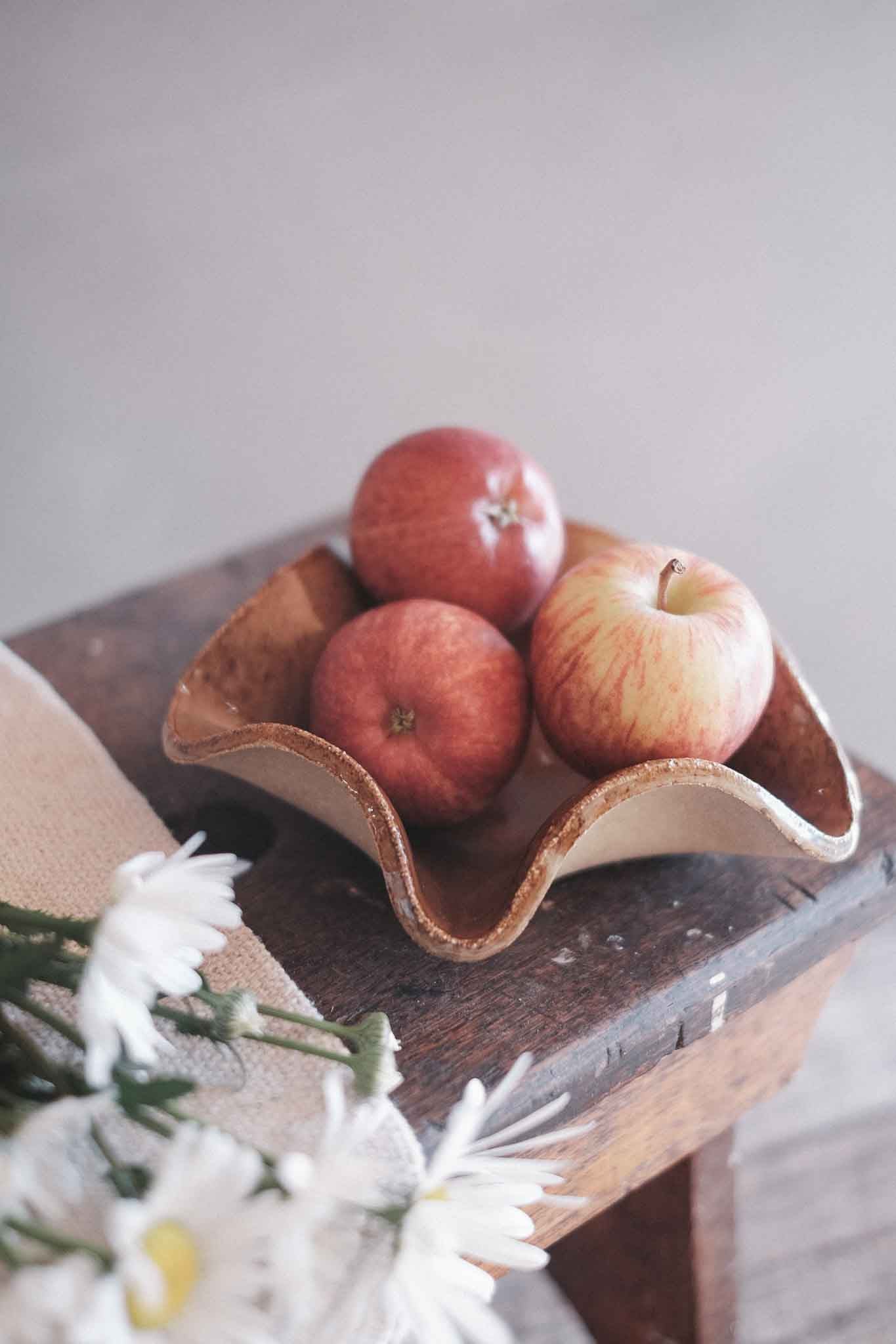 Raw Earth Ruffle Bowl | Small | Sundown