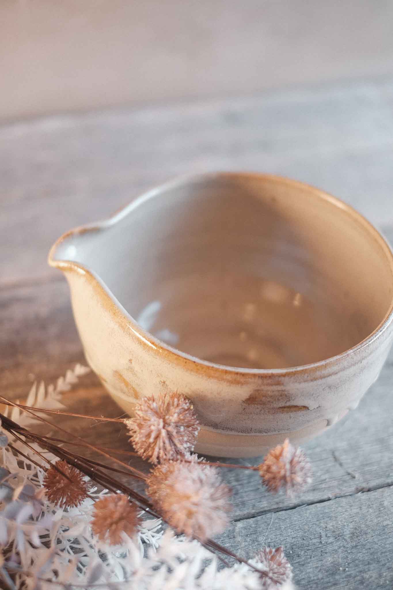 Wild Clay Mixing Bowl with Pouring Spout — Binalong Glaze