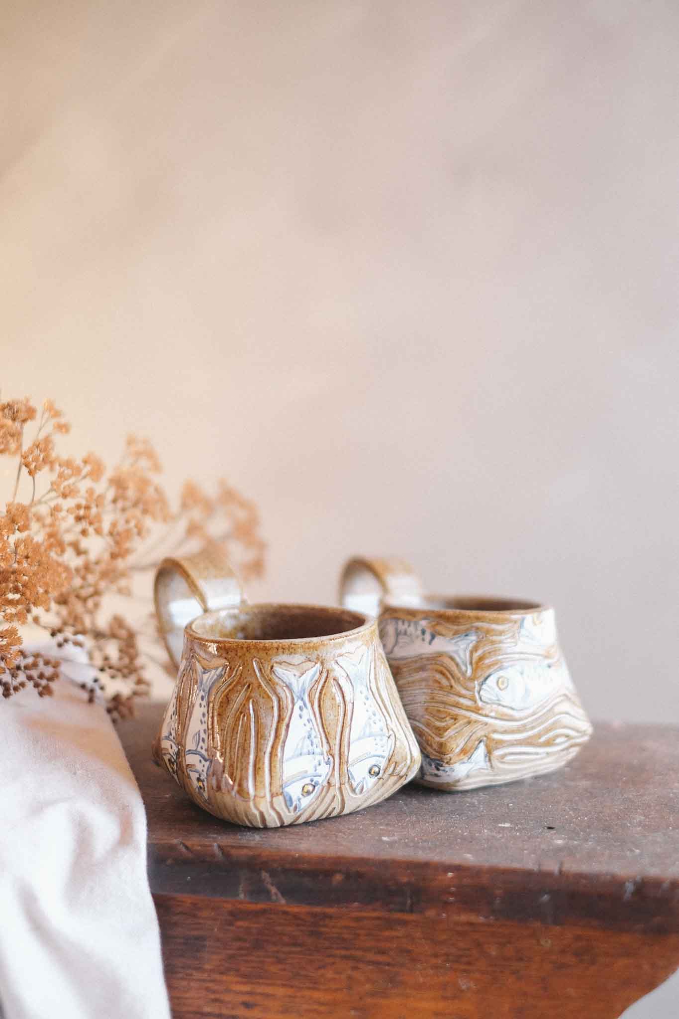 White Fishies Mug — Jane Chapman Collaboration —  300ml