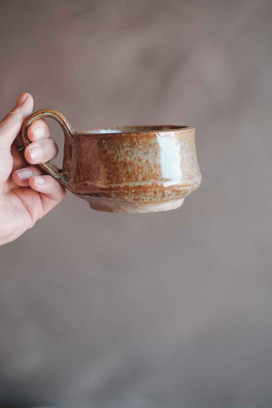 Round Handmade Ceramic Mug — Plain