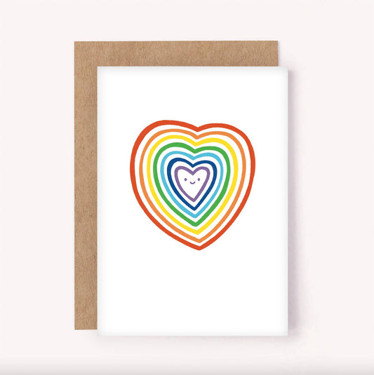 Rainbow Heart Greeting Card - Love | Pride | Lgbtq+ Card