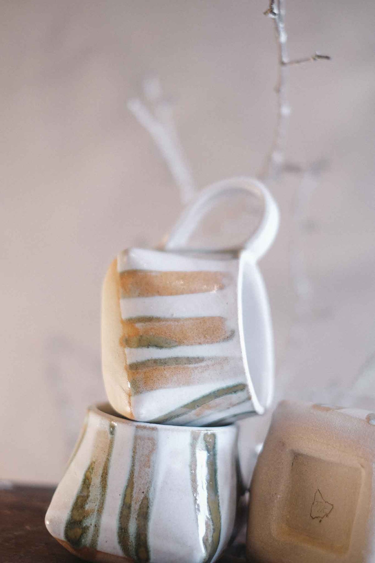 The Folded Mug —  Seaweed Stripe 300ml
