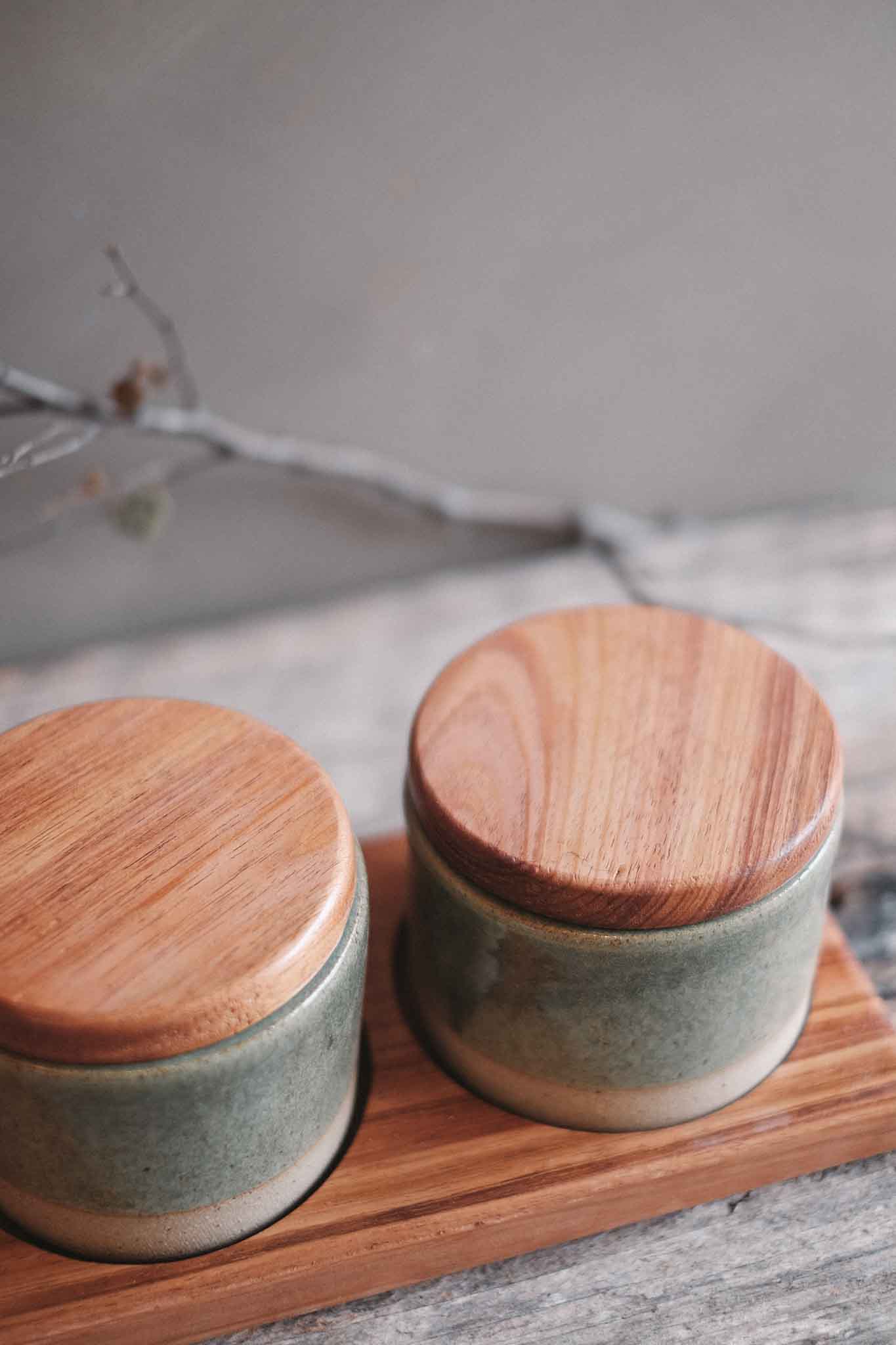 Three-Piece Pantry Jar Set — Blackwood & Wild Clay (40 × 15 × 13cm)