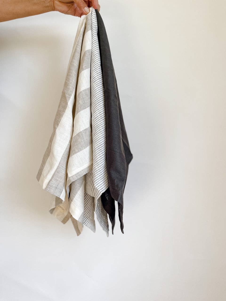 Pure French Linen Tea Towel - Pinstripe