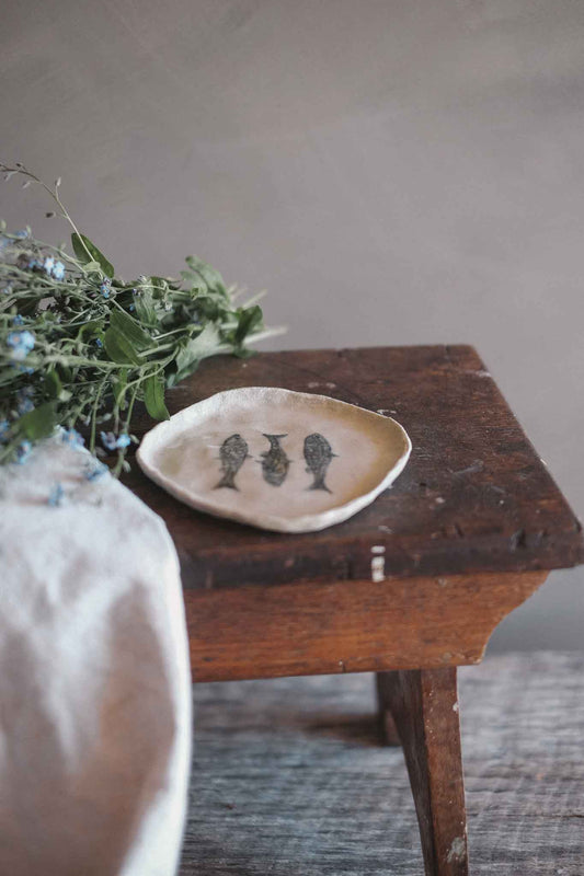 Hand-Painted Fish Plate | Jane Chapman Collaboration