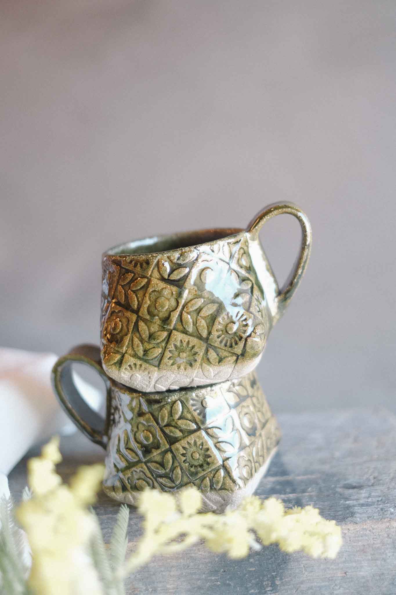 The Folded Mug — Jade Pattern