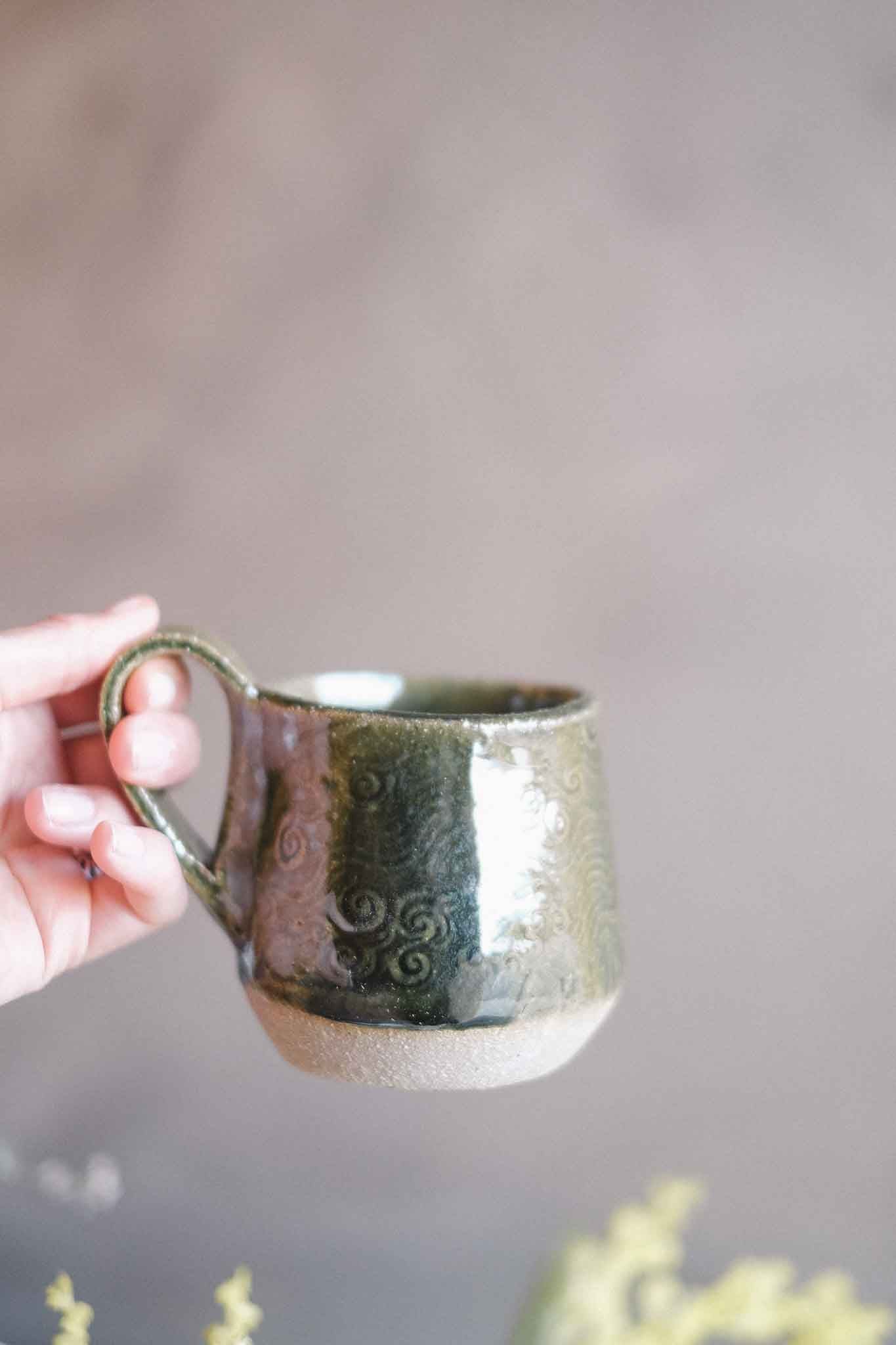 Handbuilt Ceramic Mug — Jade Pattern