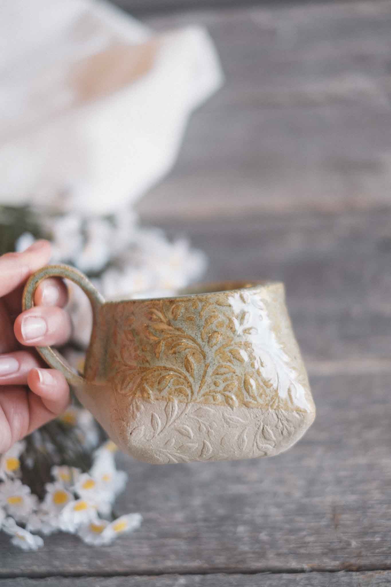 The Folded Mug — Sage Pattern