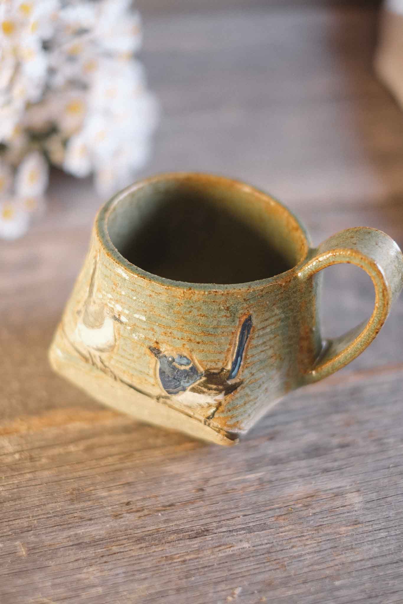 Carved Robin Mug — Sage — Jane Chapman Collaboration