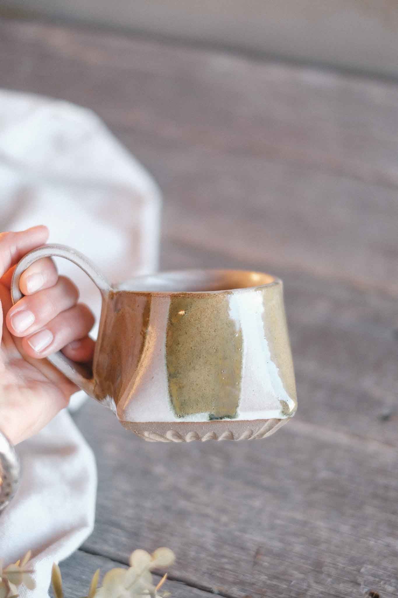 The Folded Mug —  Seaweed Stripe 300ml