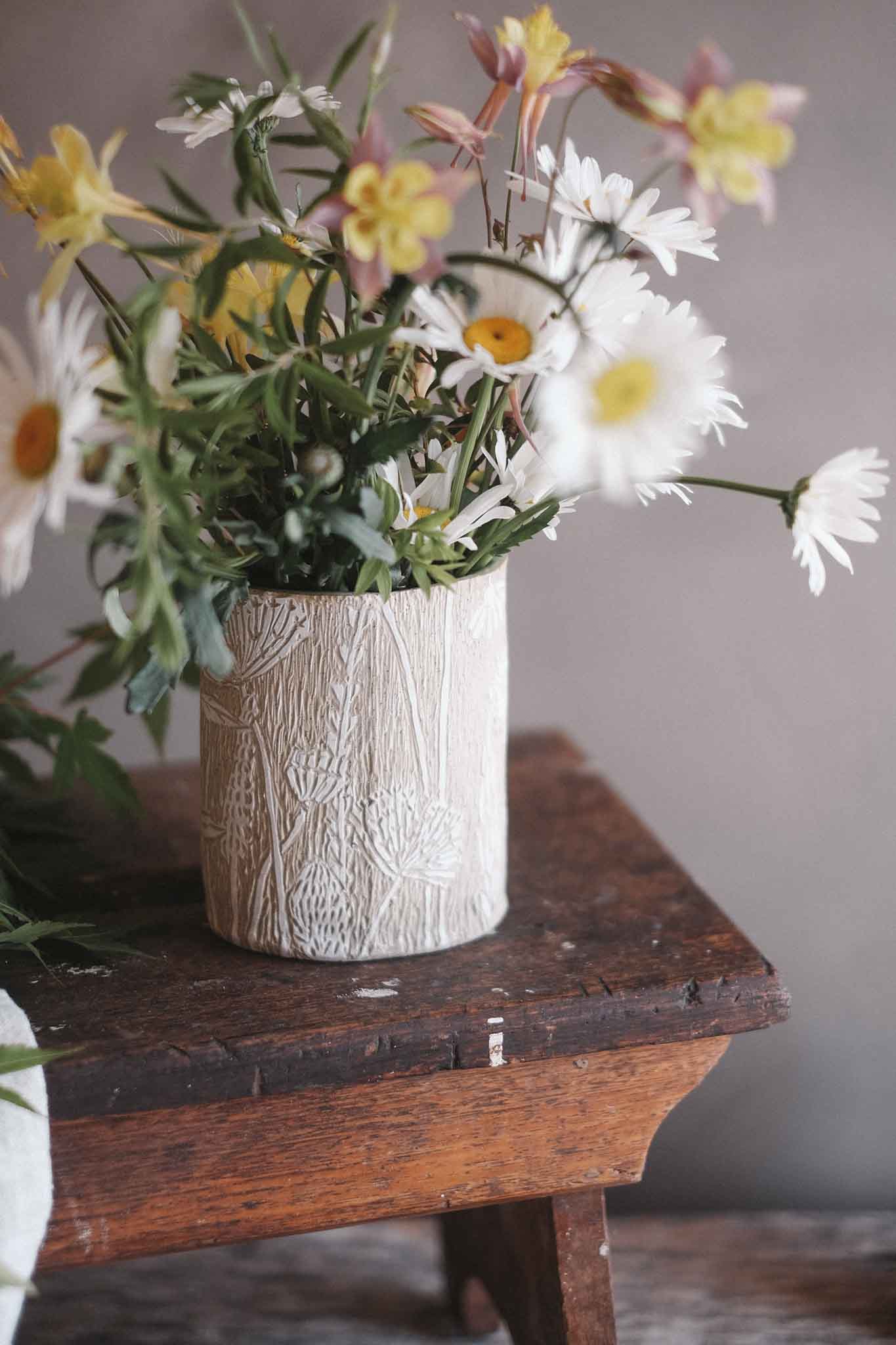 Rabbit and Florals Vase