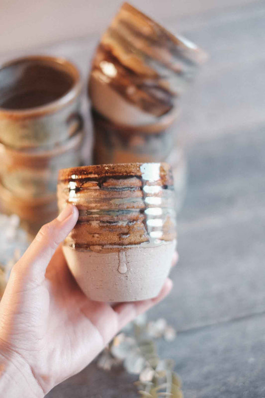 Handmade Wild Clay Latte Cup — Opal
