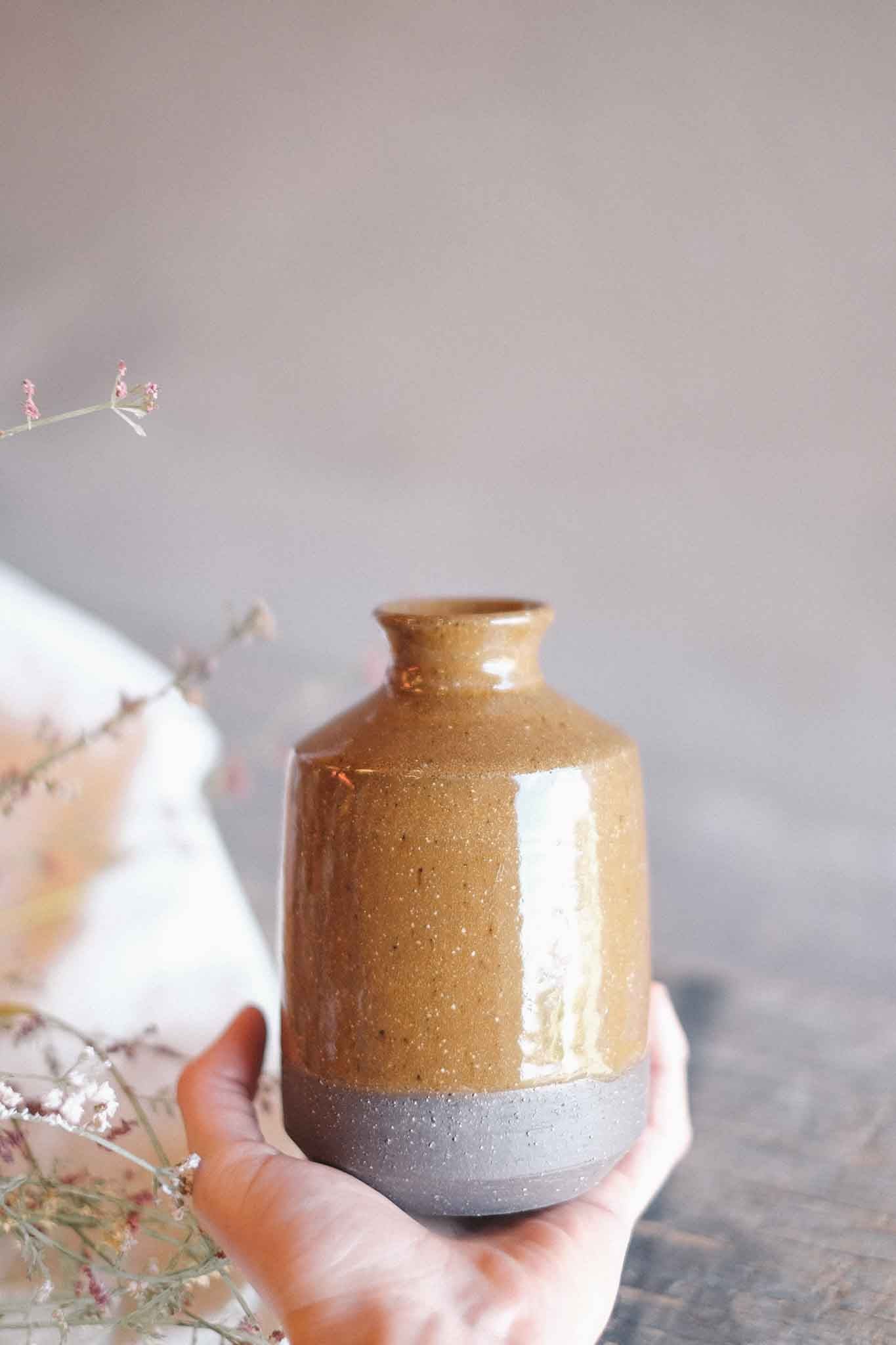 Black Clay Vase 15cm x 9cm