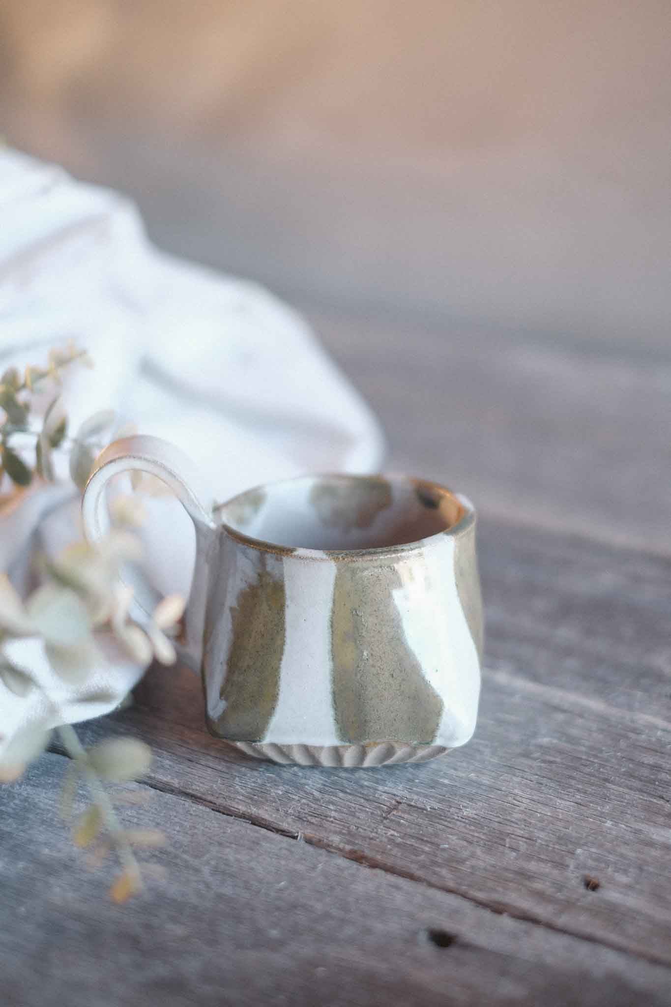 The Folded Mug —  Seaweed Stripe 300ml
