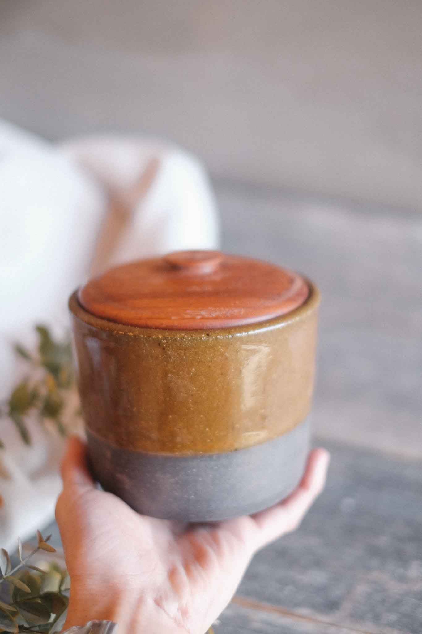 Large Canister with Blackwood Lid – 13 × 12cm