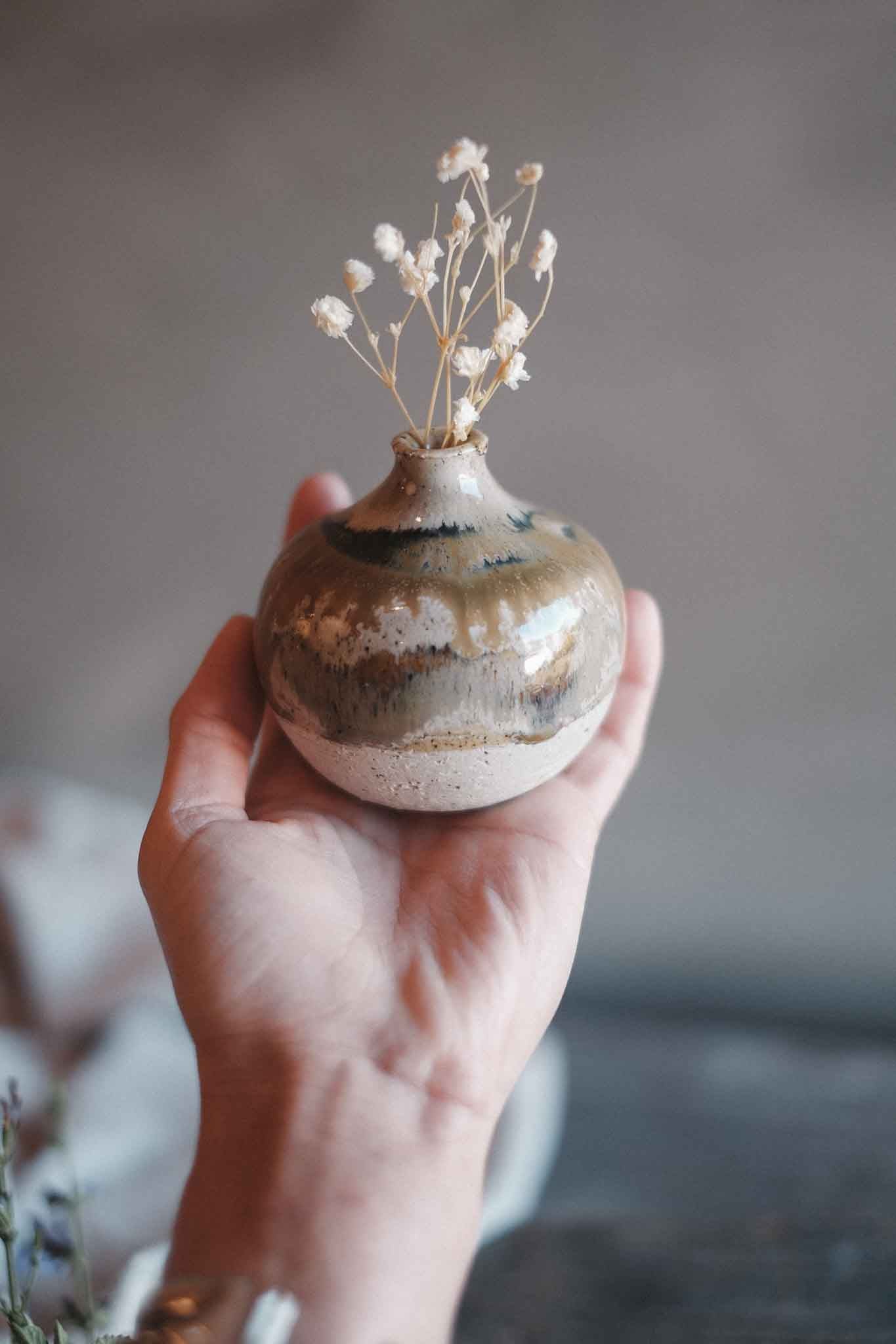 Handcrafted Wild Clay Bud Vase — Small
