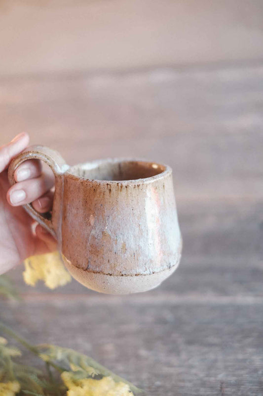 Handbuilt Mug — Opal Crackle Glaze