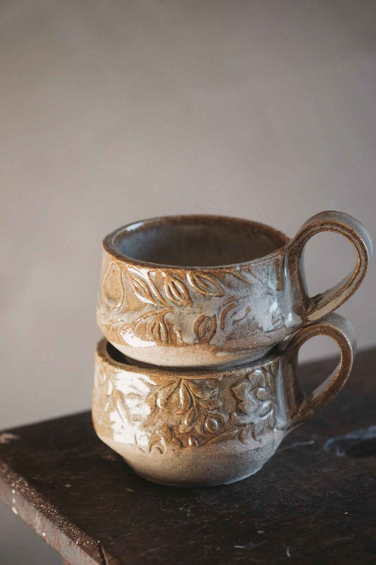 Round Handmade Ceramic Mug — Pattern