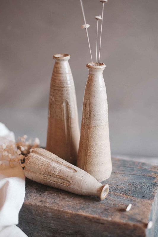 Handmade Wild Clay Bud Vase — Medium
