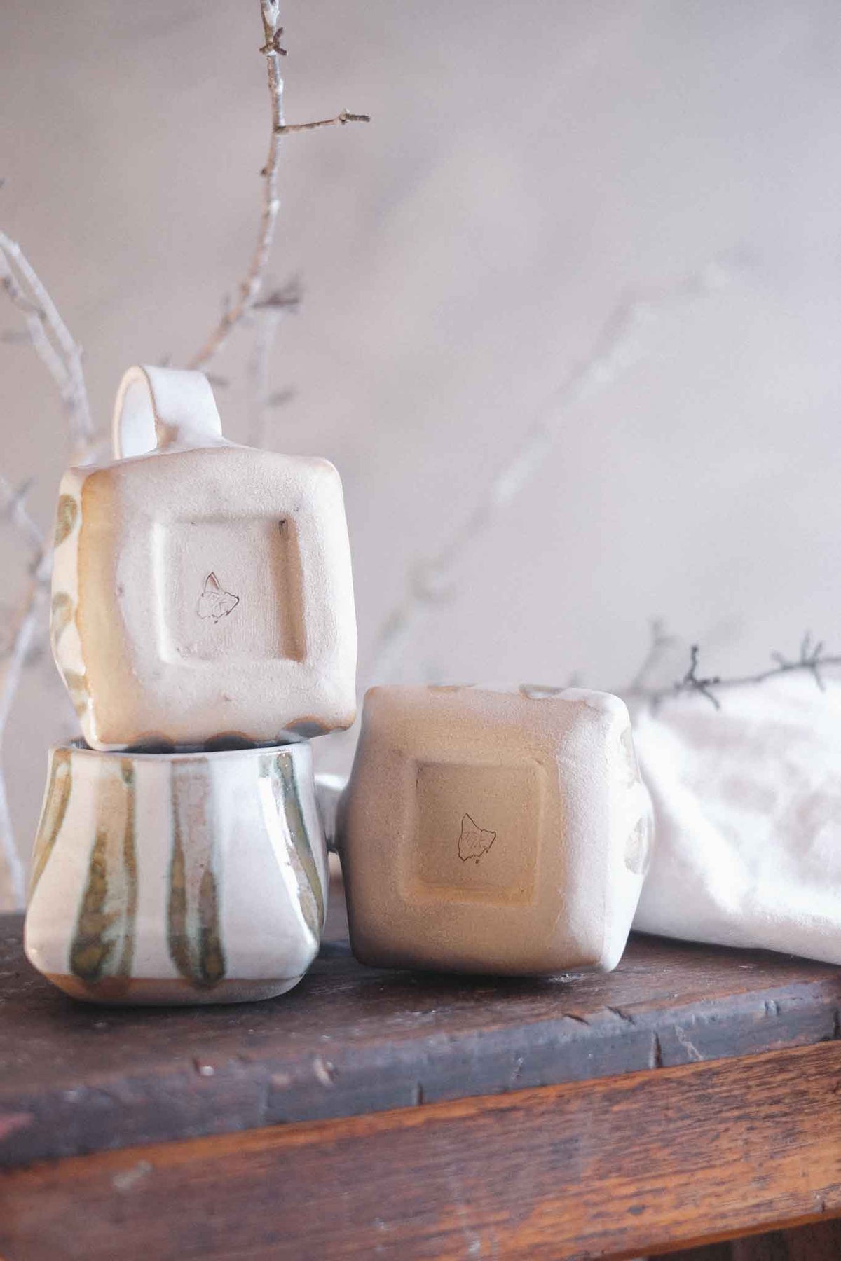 The Folded Mug —  Seaweed Stripe 300ml