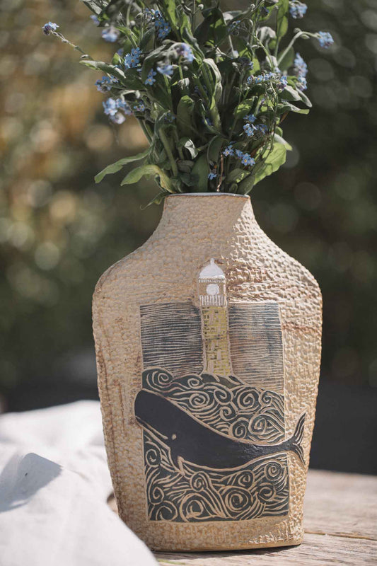 Whale Vase - Jane Chapman Collaboration