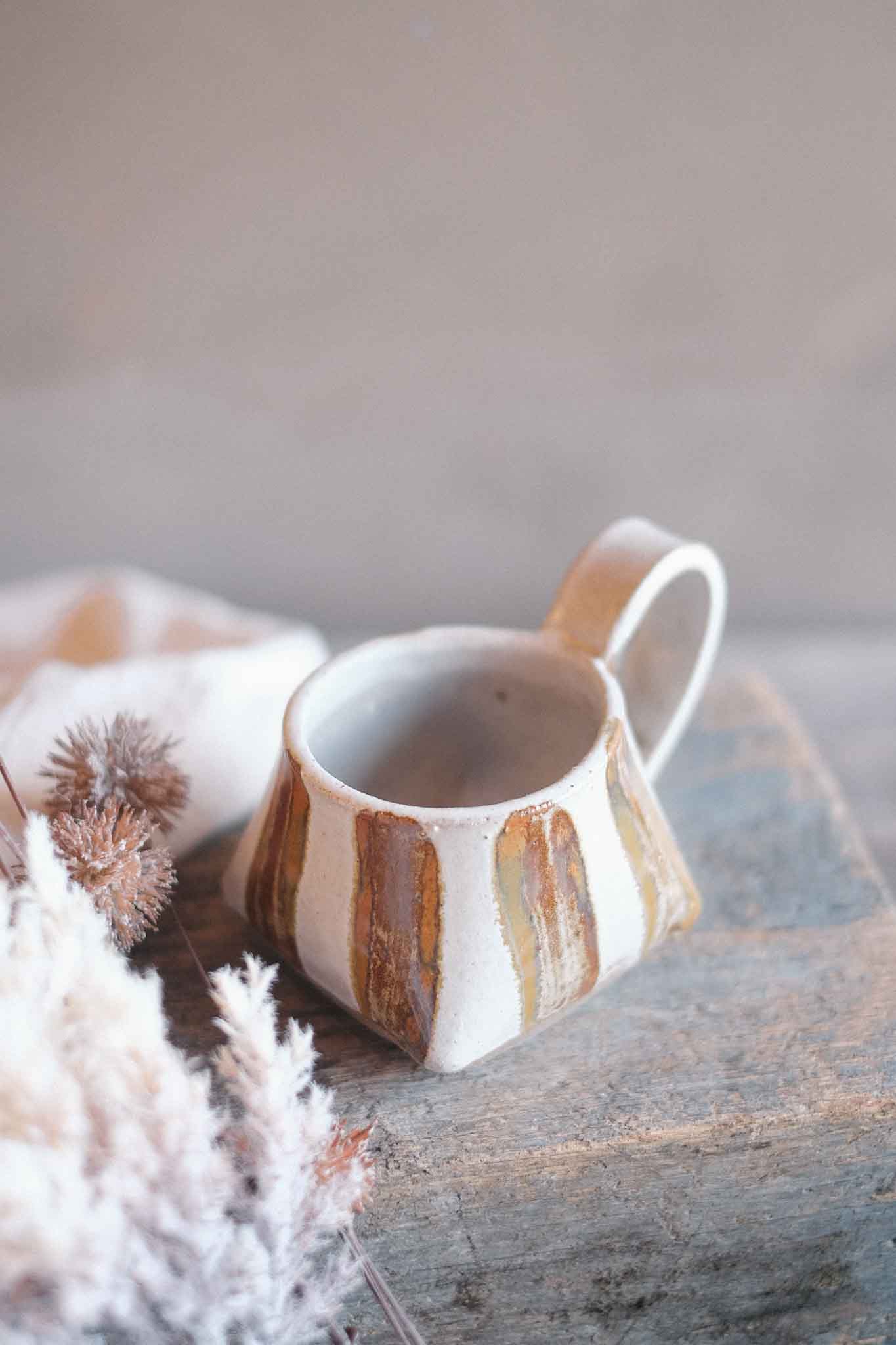 The Folded Mug — Lichen Striped