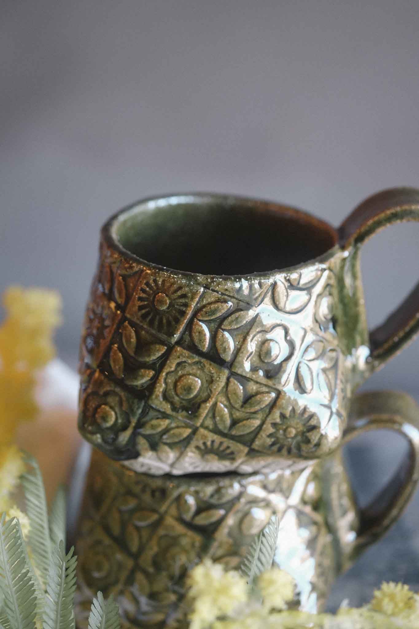 The Folded Mug — Jade Pattern