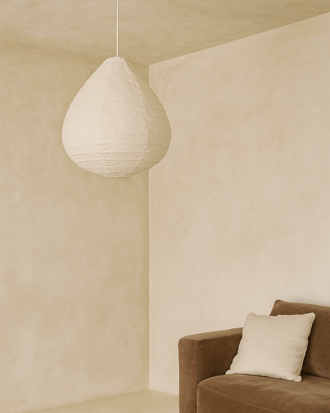 THE ATHENA LINEN PENDANT: White / 60cm / Pear