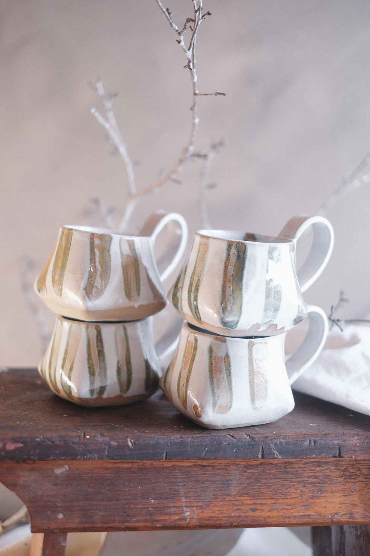 The Folded Mug —  Seaweed Stripe 300ml