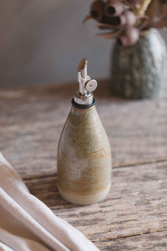 Wild Clay Oil Cruet – Handcrafted Elegance | Sage