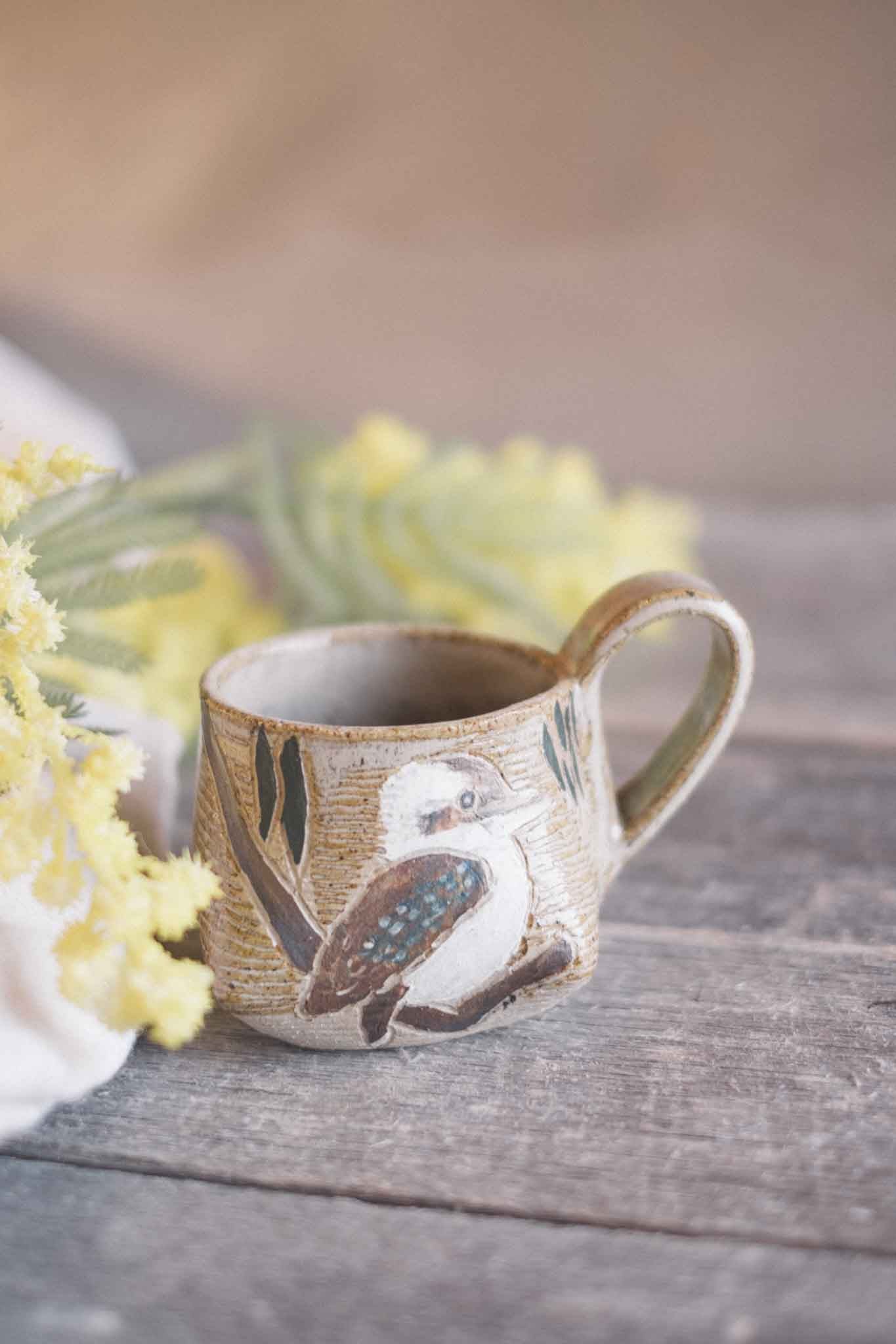 Carved Kookaburra Mug — Jane Chapman Collaboration