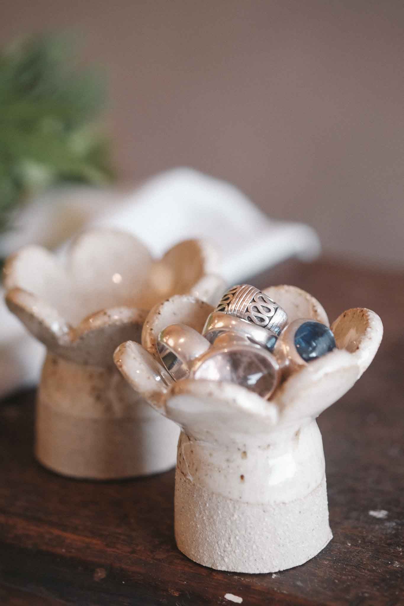 Flower Pedestal Trinket Dish / Tea Light Holder