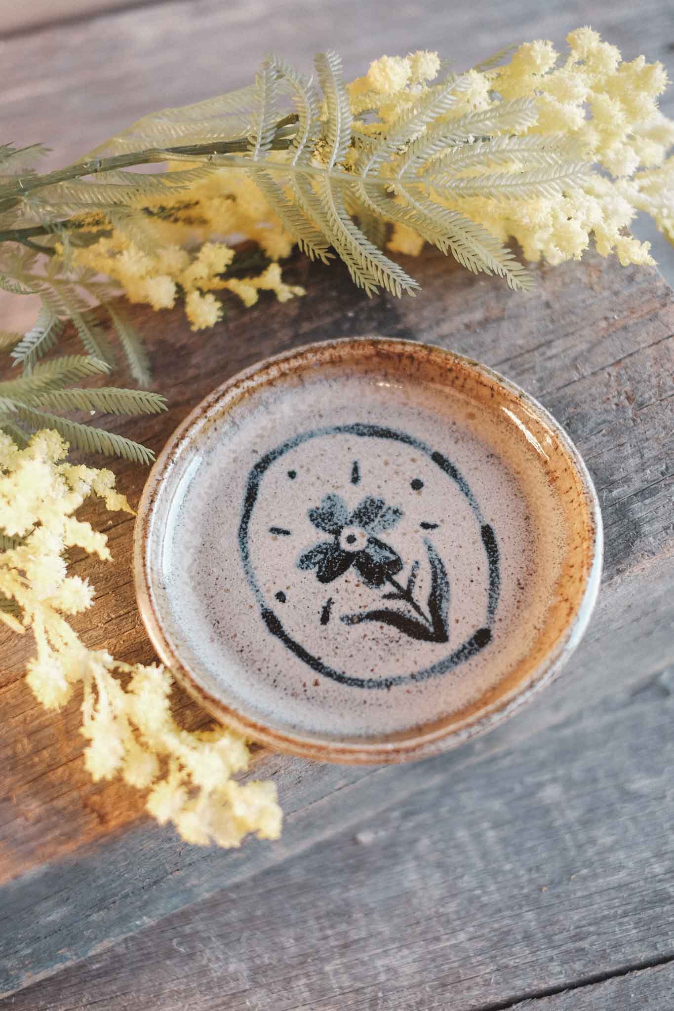 Hand Painted Flower Plate