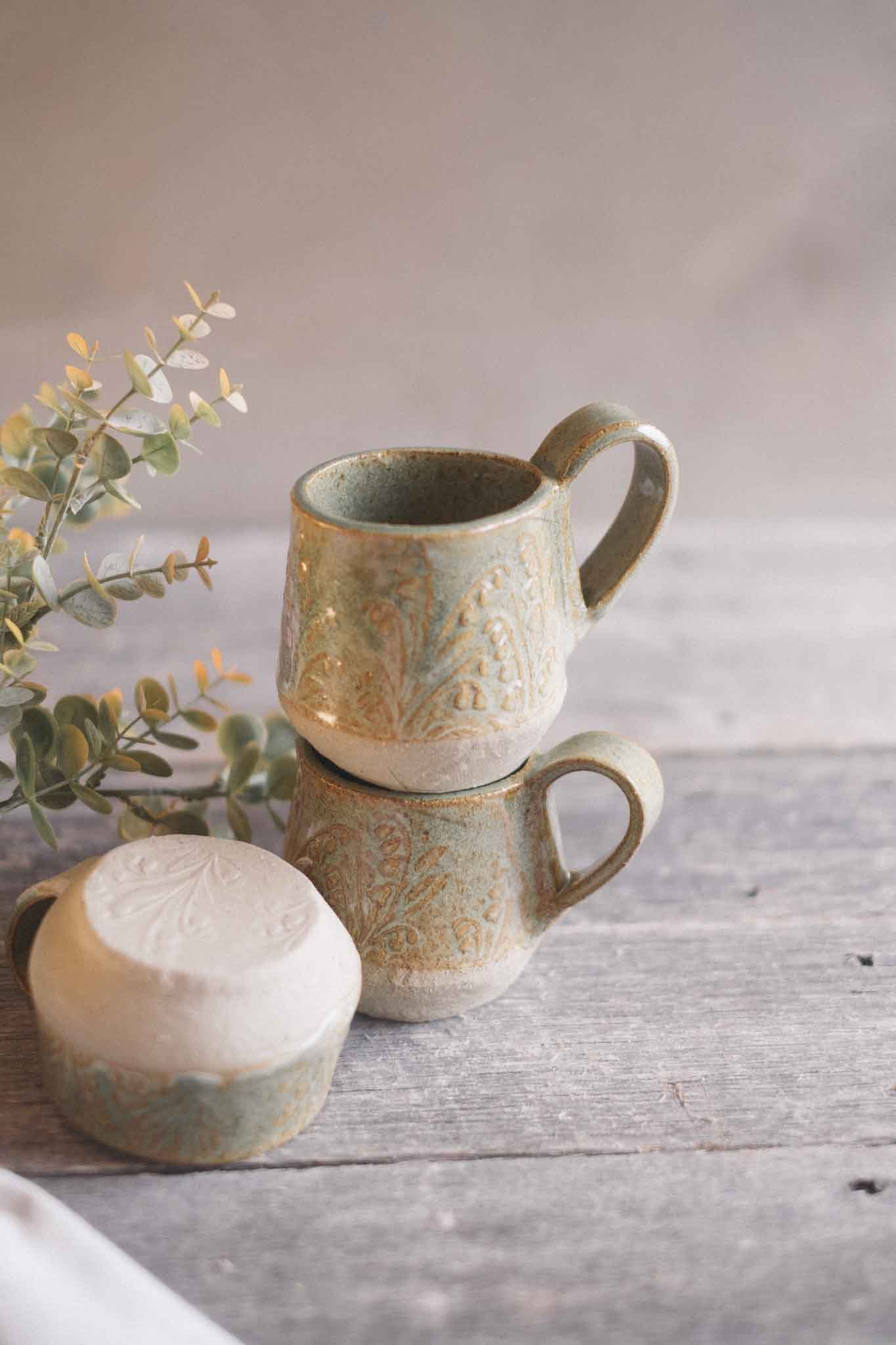 Handbuilt Ceramic Mug 2 — Pattern — Sage