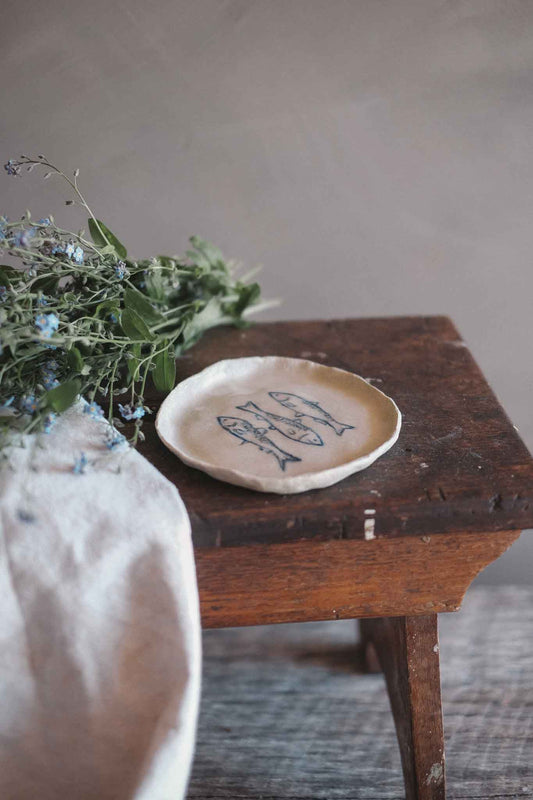 Hand-Painted Fish Plate | Jane Chapman Collaboration
