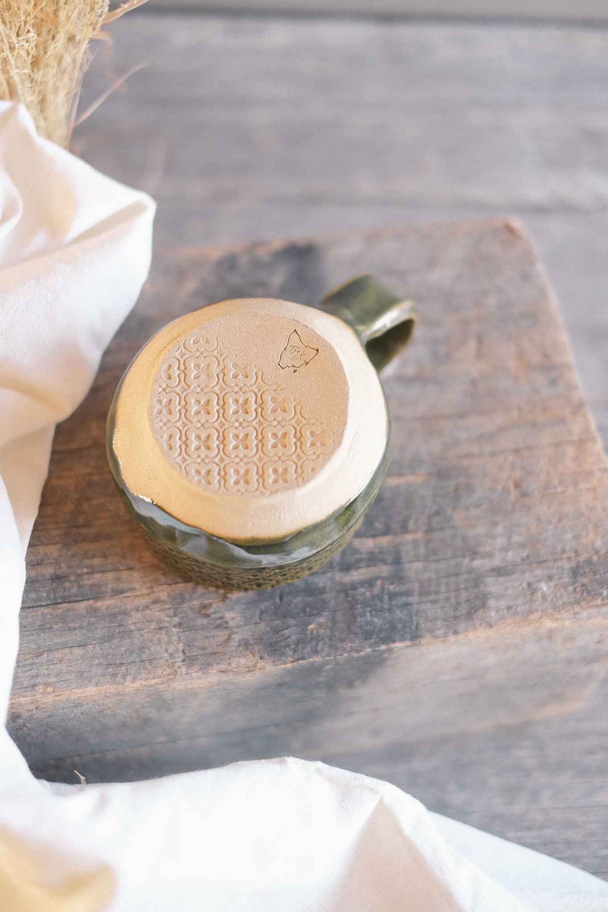 Handbuilt Ceramic Cup — Jade Pattern