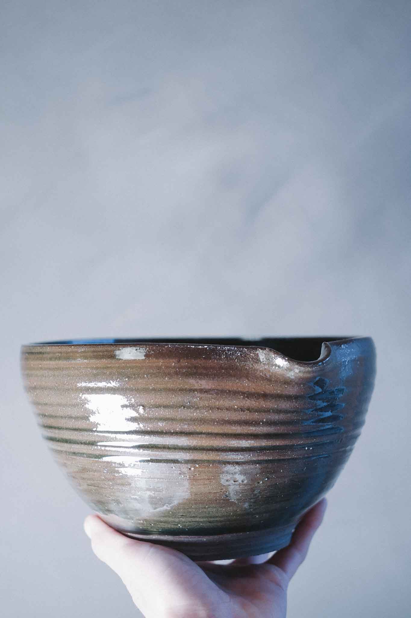 Wild Clay Mixing Bowl with Pouring Spout