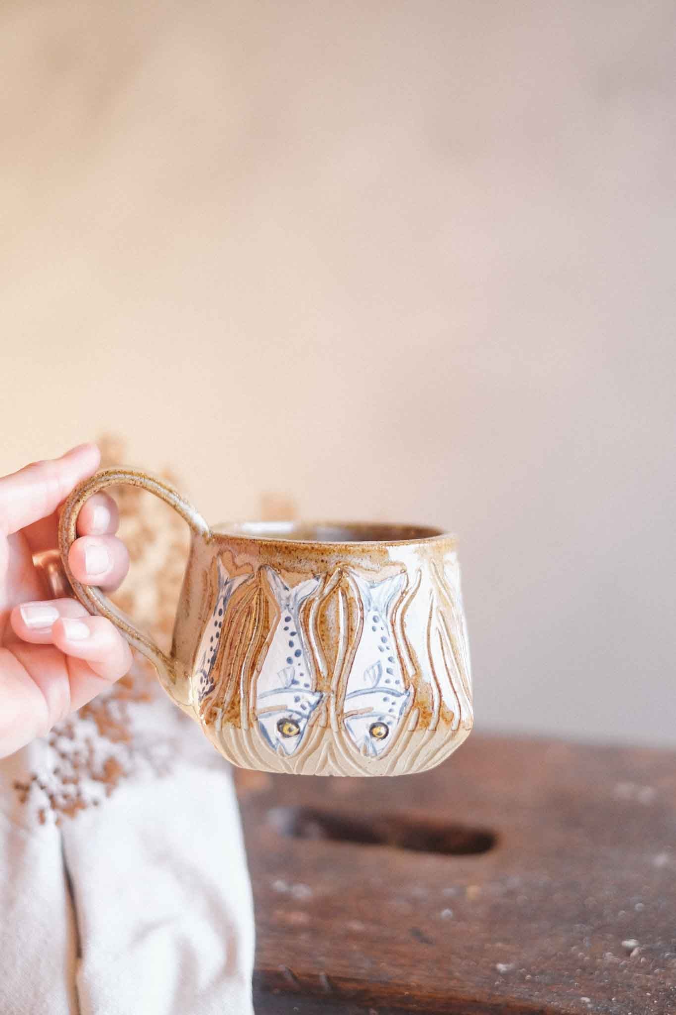 White Fishies Mug — Jane Chapman Collaboration —  300ml