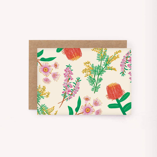 Wildflowers Mini Greeting Card - Floral Blank Card | Flowers