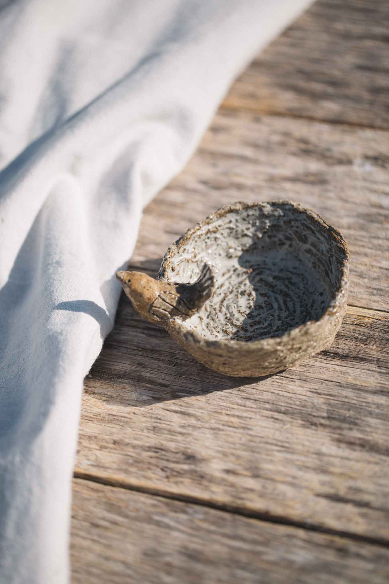Bird Nest Trinket Dish — With Sculpted Bird