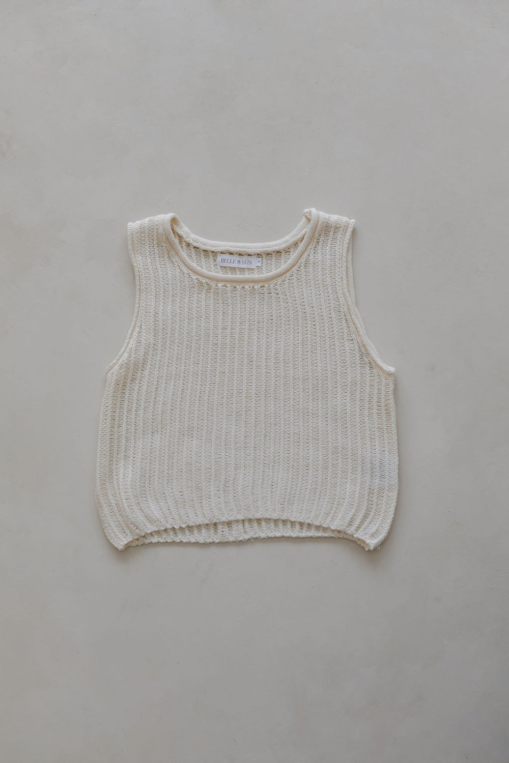 WOMENS CROCHET KNIT TOP | NATURAL