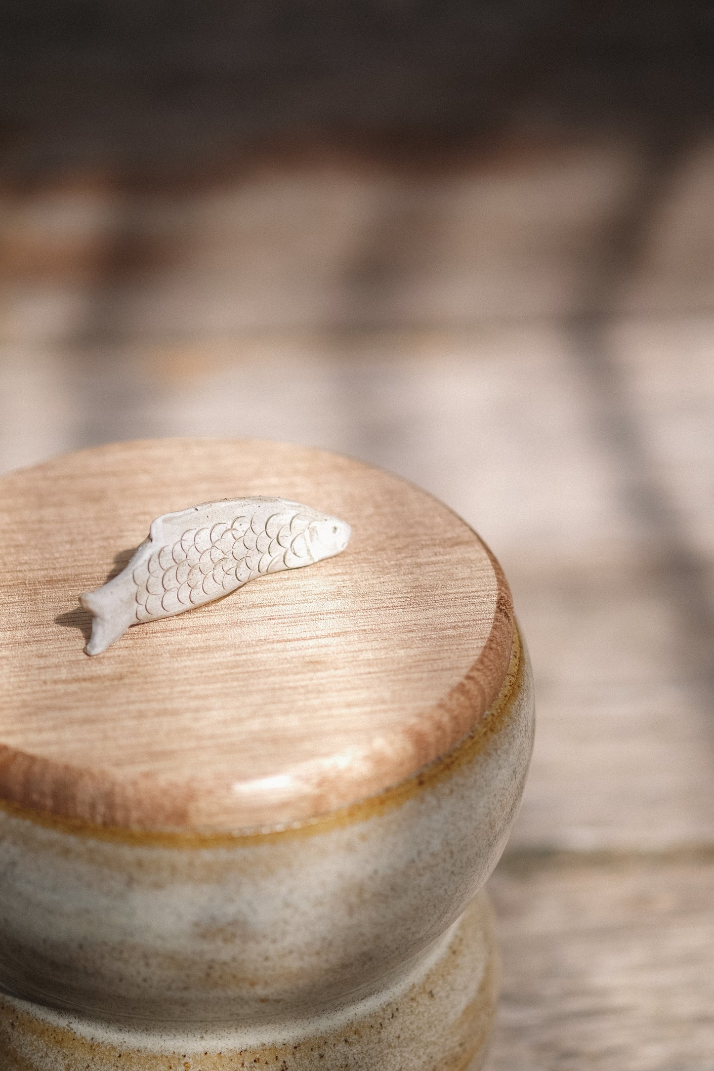 Fish Creature Jar with Tas Oak Lid