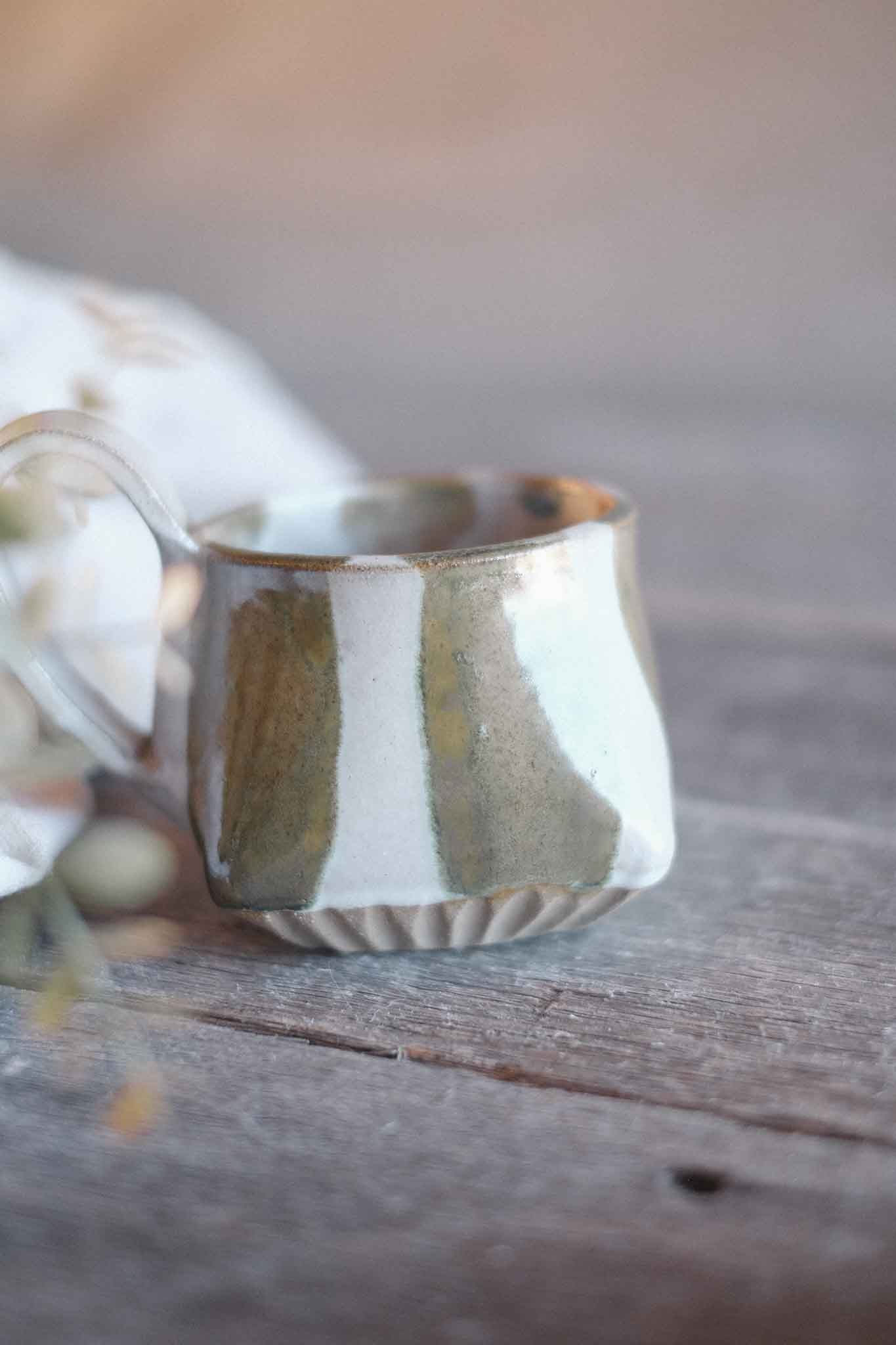 The Folded Mug —  Seaweed Stripe 300ml