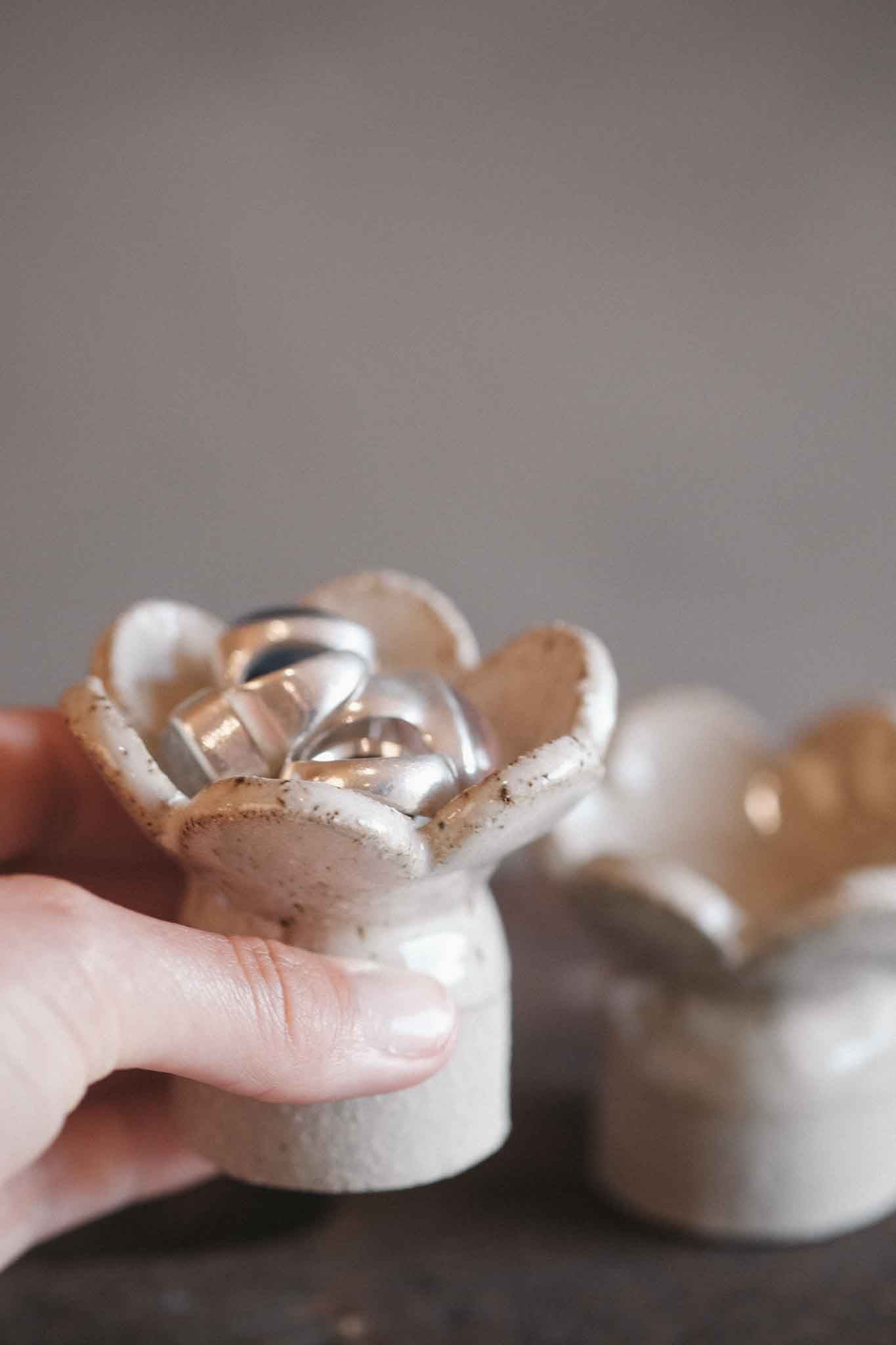 Flower Pedestal Trinket Dish / Tea Light Holder